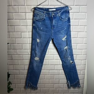 ZARA womens trafaluc denim wear Distressed Blue Women's Jeans/size 2
